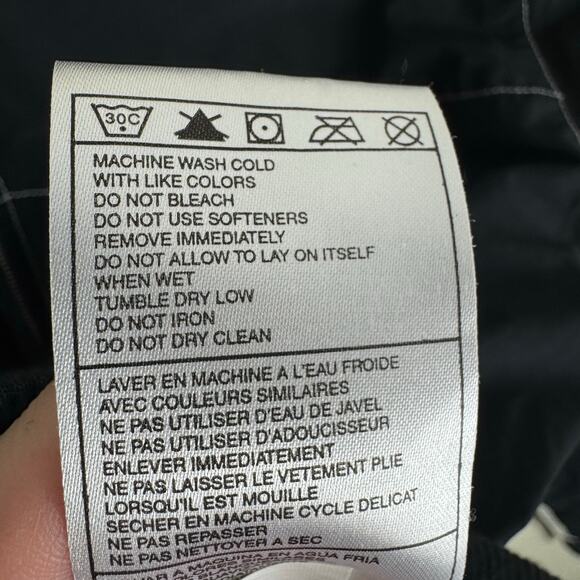 Nike Vintage Y2K Black Double Zipper Contrast Stitching Cotton Nylon Jacket Sz L - Picture 8 of 8